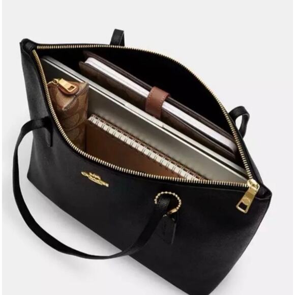 Coach Black Leather City Zip Tote Crossgrain Leather Shoulder Bag Classic - Picture 12 of 15